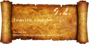 Ivanics Leander névjegykártya